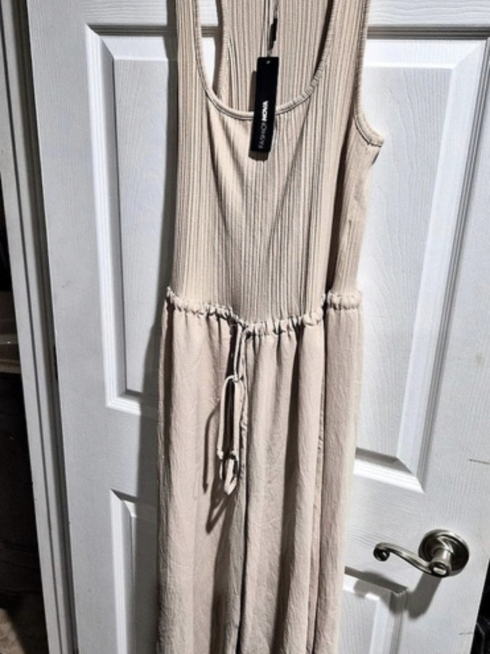 Fashion Nova Vacay Mode Jumpsuit Maxi in Beige Size 2X NWT